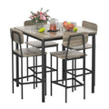 5pcs industrial dining table set 4 rectangular