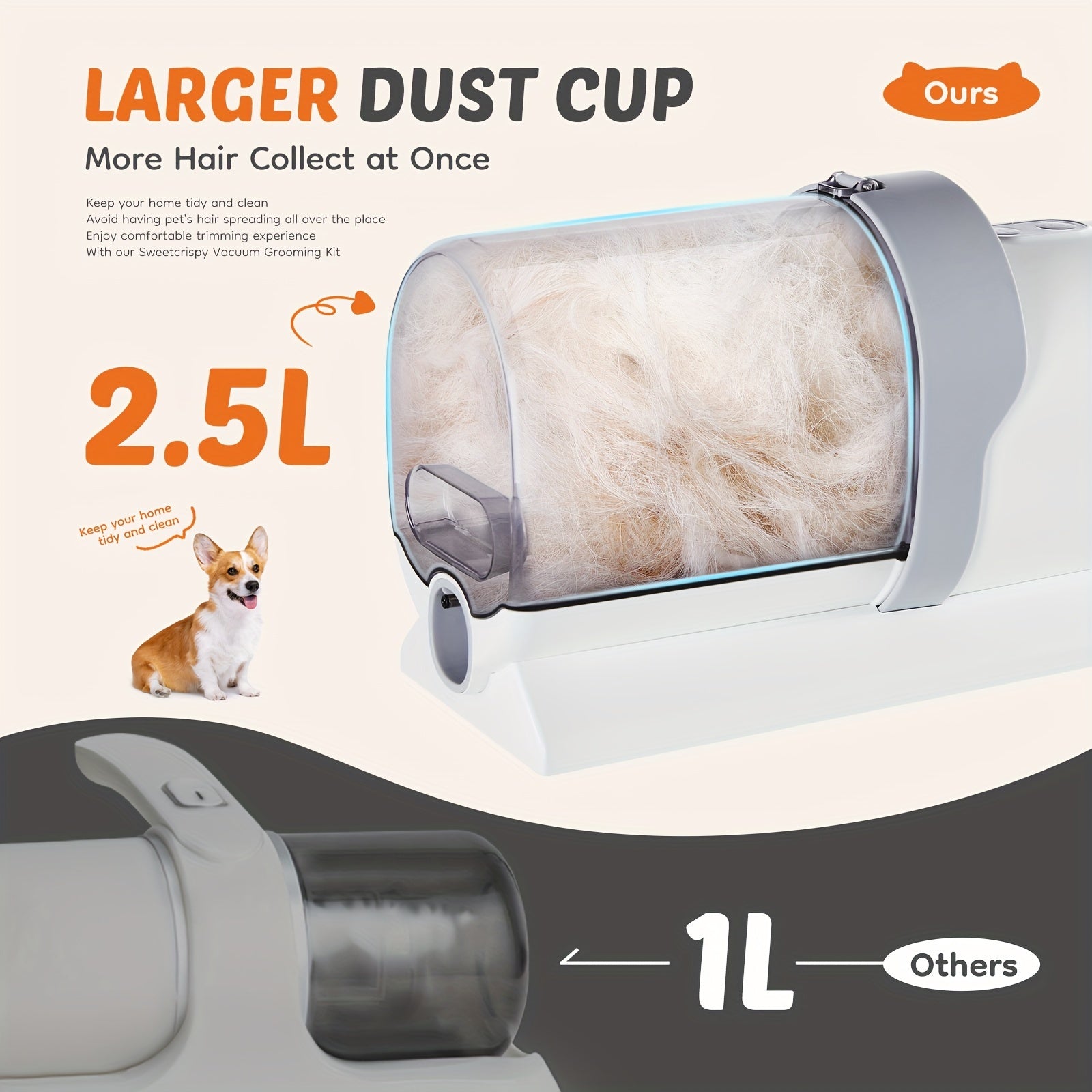 pet grooming vacuum kit 5 in 1 vacuum suction
