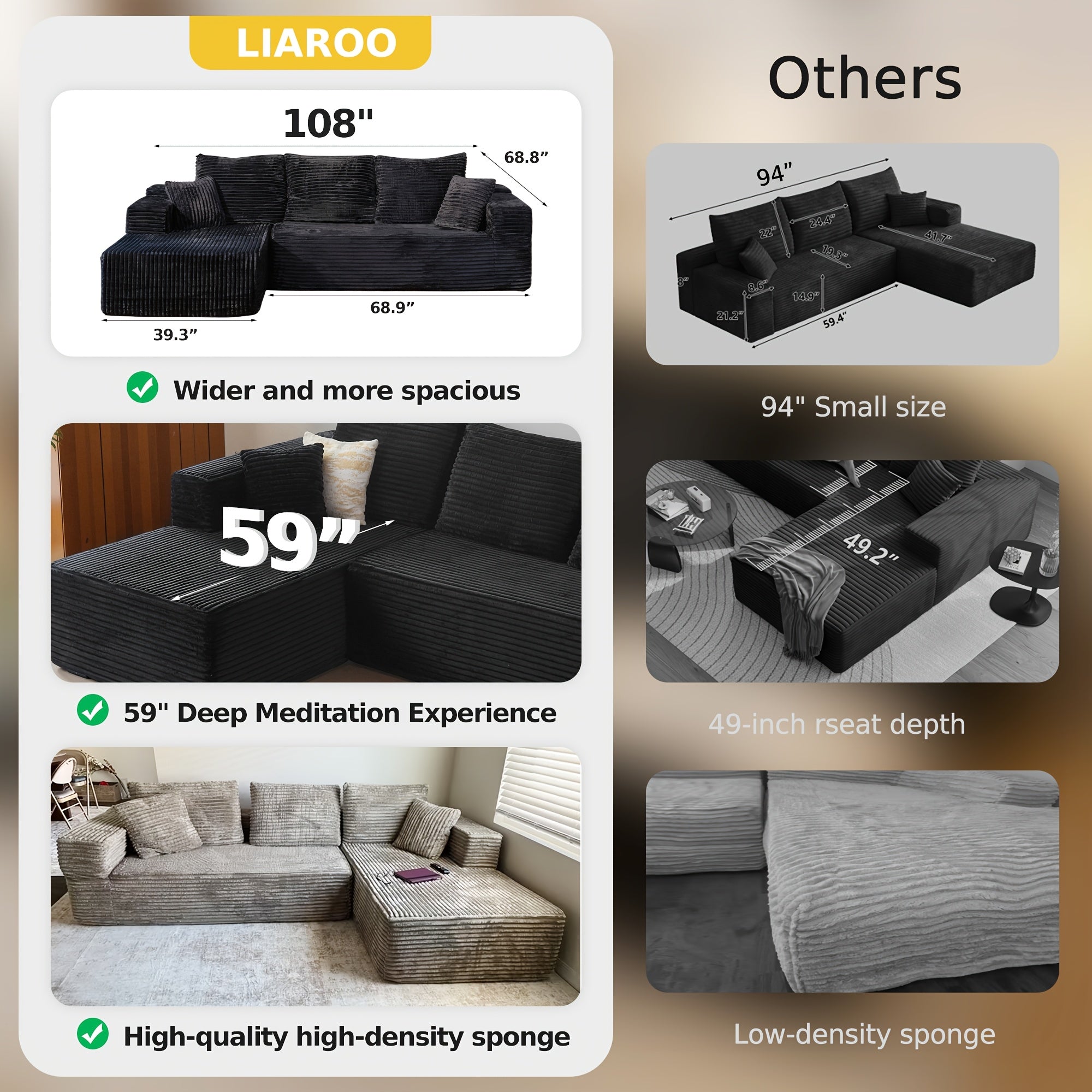 sectional sofas living room oversized l shaped cloud couch