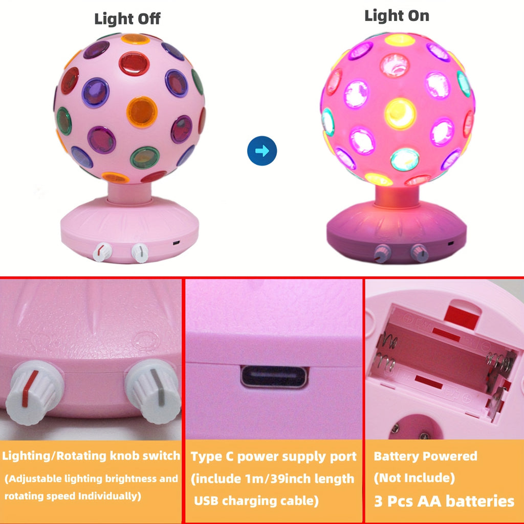 pink spinning disco ball ambient lighting 360 rotary speed