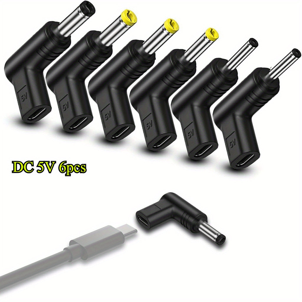 6 pack usb type c 90 degree 5v female usb c male