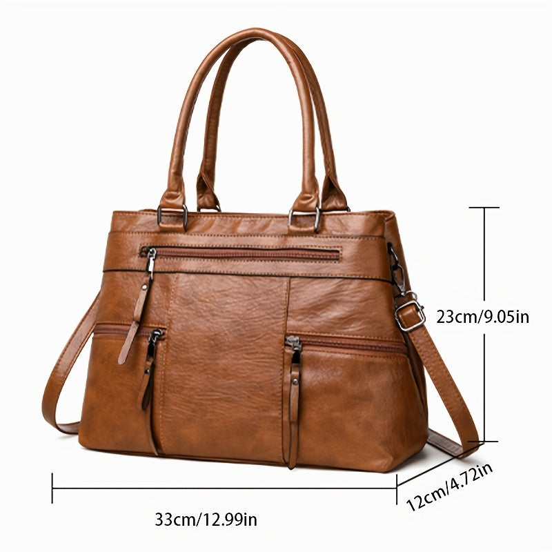 womens shoulder bag fashion solid color handbag multi layer