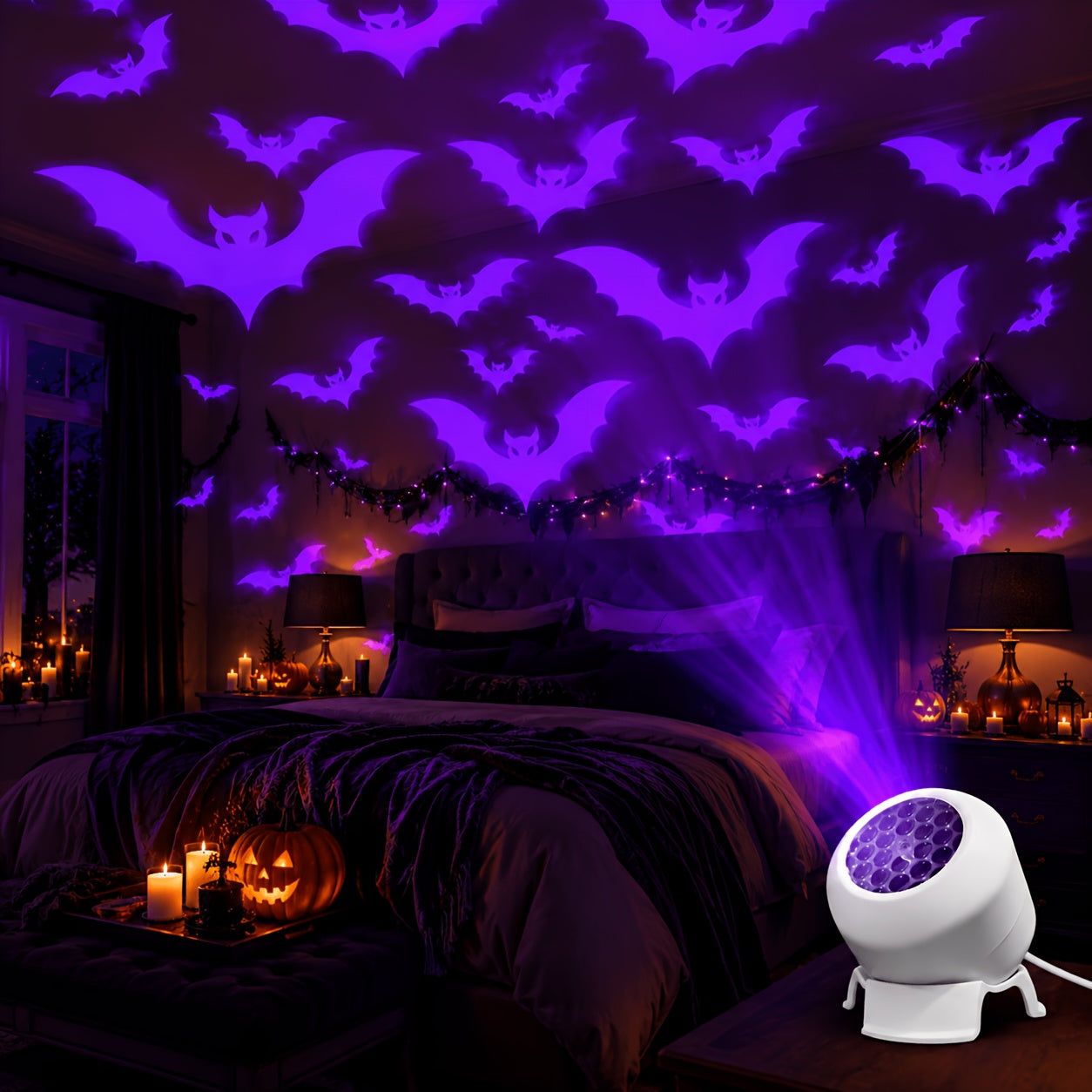 dynamic bat projector light usb powered 360 rotatable