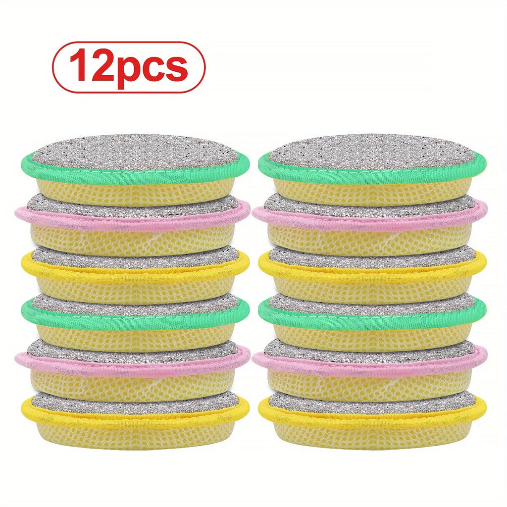 6 12pcs double sided magic dishwashing sponge brush pot dish