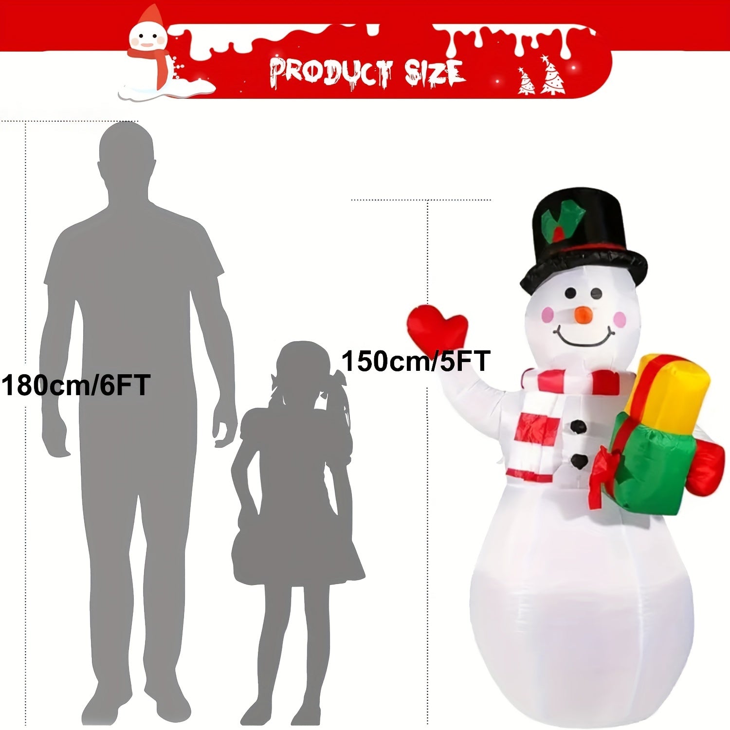 1pc 5ft christmas inflatables snowman decorations 360