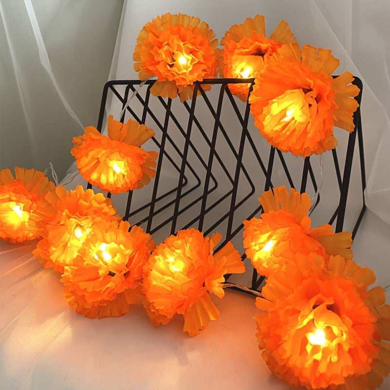 1 string orange marigold wreath string lights suitable
