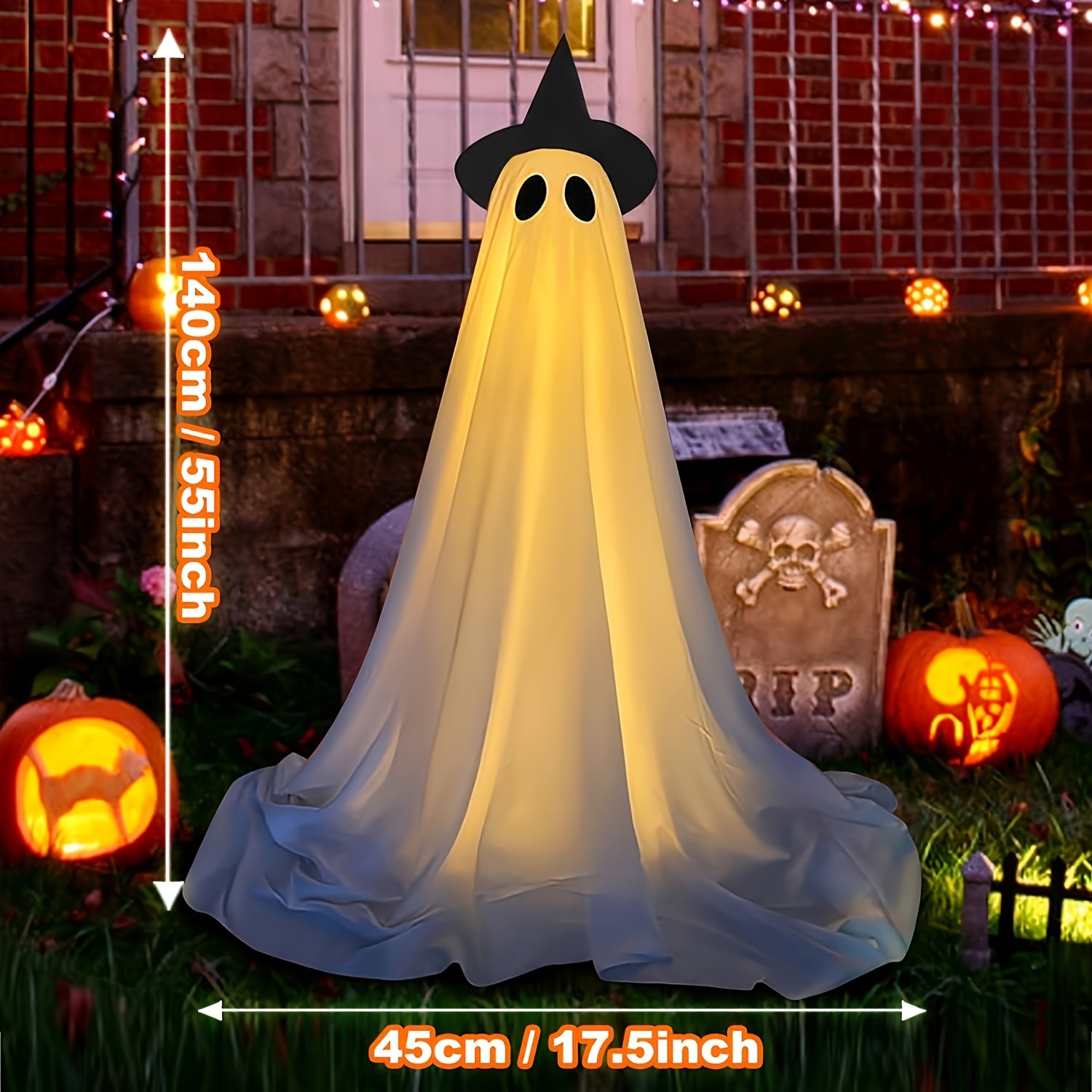 2pcs outdoor halloween decorations large lighted decor set