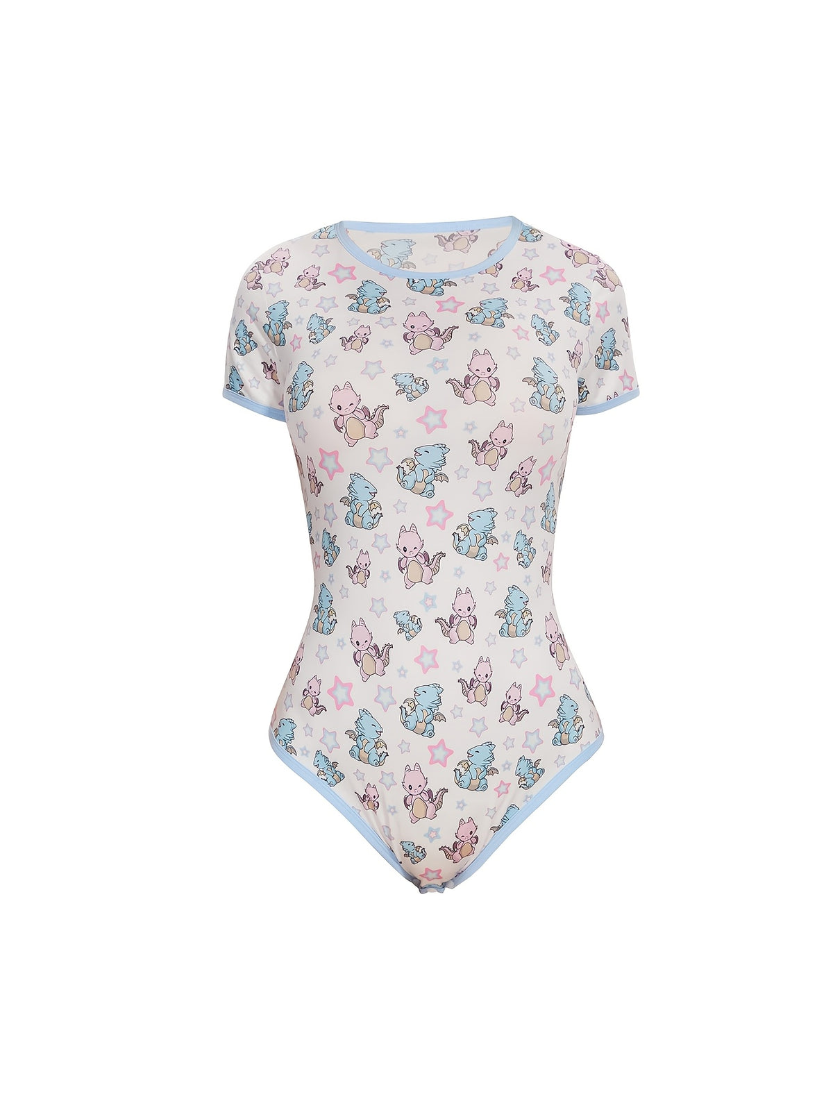 womens printed bodysuit spring summer short sleeve base