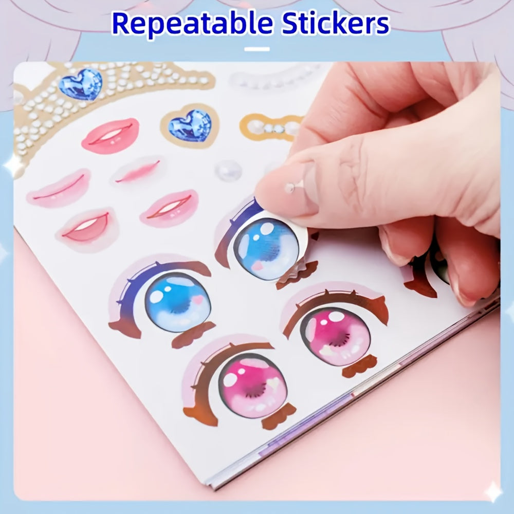 a random diy face sticker book featuring fashion doll