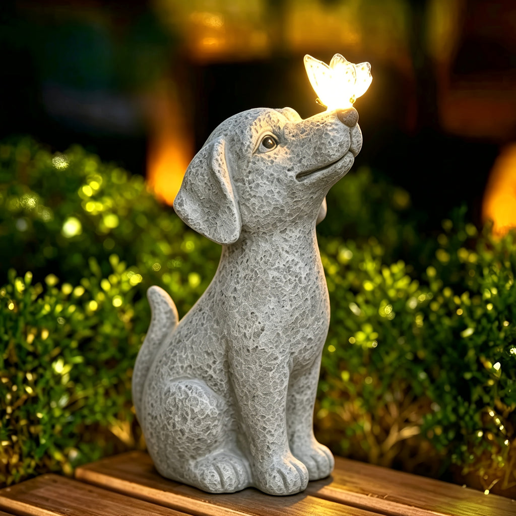 outdoor   lamp dog sculpture   resin