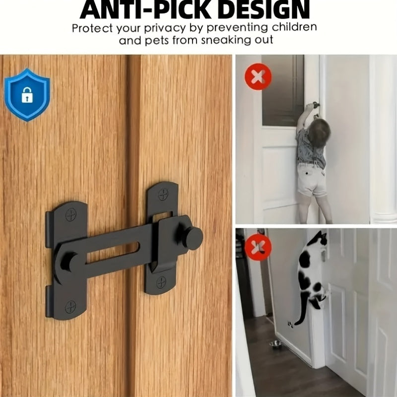 1pc stainless steel barn door locks 180 flip sliding