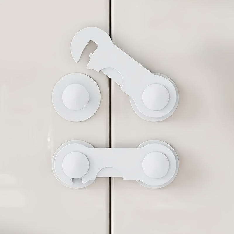 10pcs heavy duty white plastic safety lock set easy no tool
