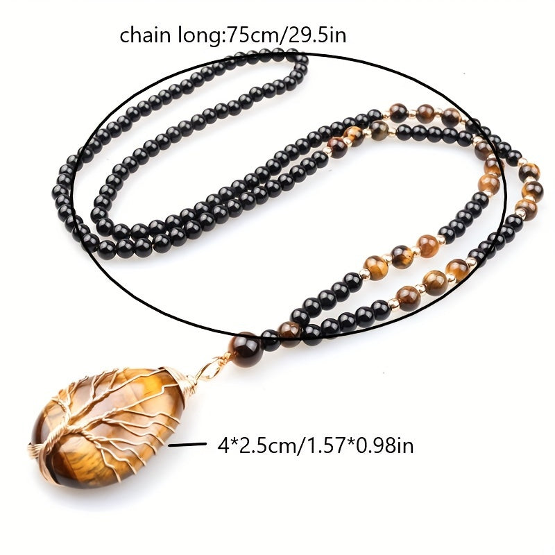 natural tigers   necklace women men