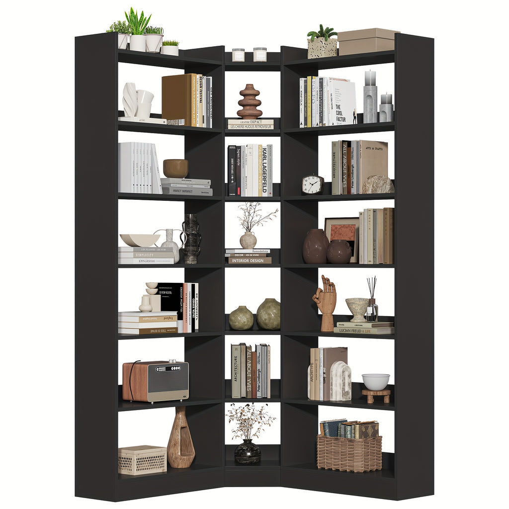 70 8 corner bookshelf bookcase 7 tiers l shaped bookshelf