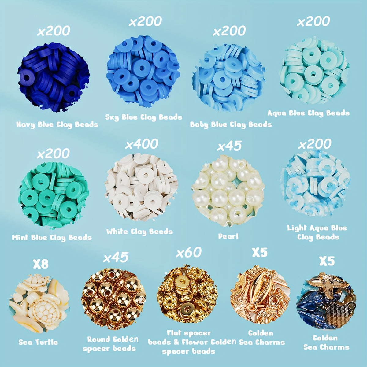 1760pcs clay beads bracelets clay beads bracelet making kit