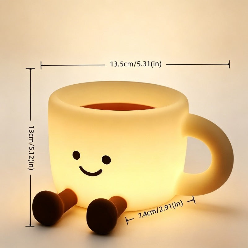 creative coffee cup tap night light multifunctional desktop