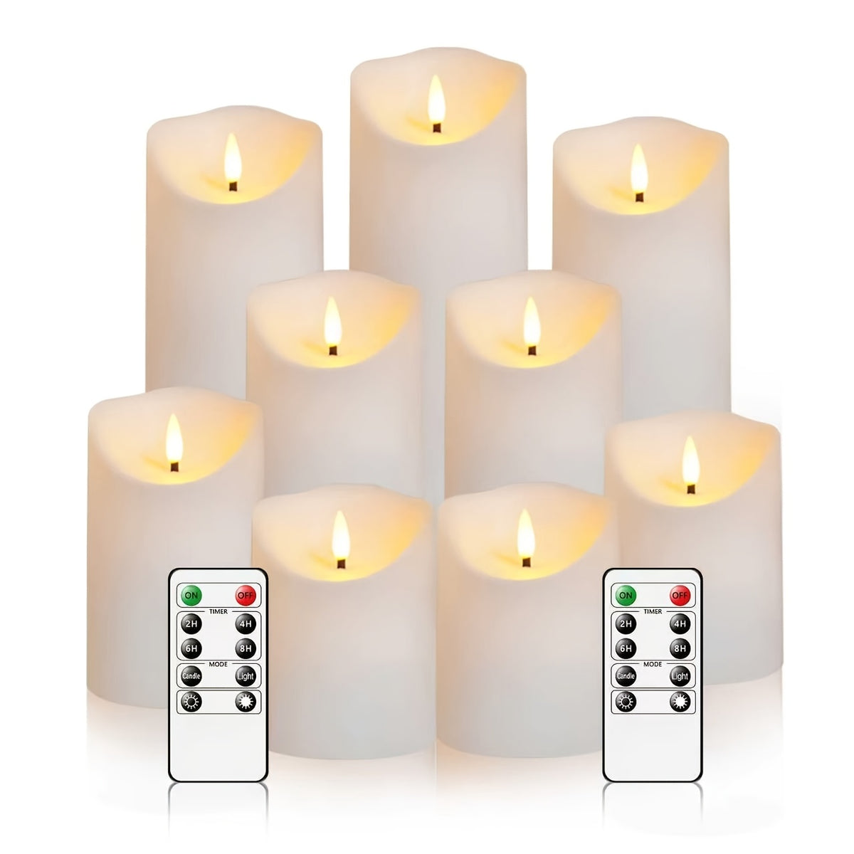 set 9   flameless led candles 2 remote controls