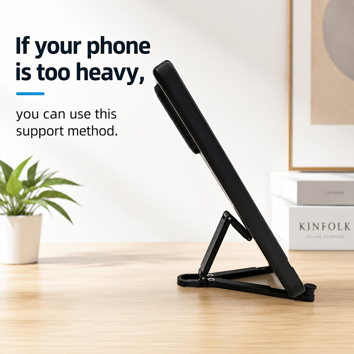 foldable mini keychain phone stand spring hook portable