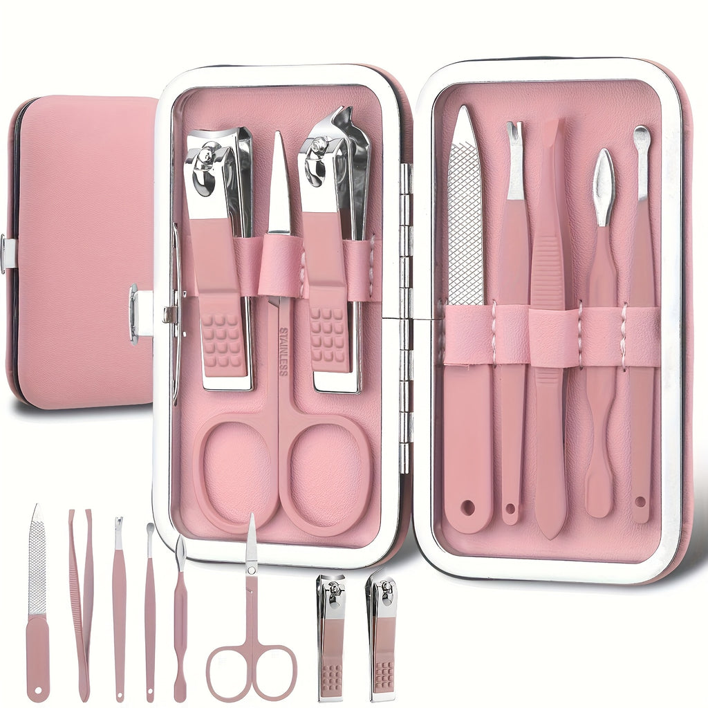 8 in   golden stainless steel nail care kit pink
