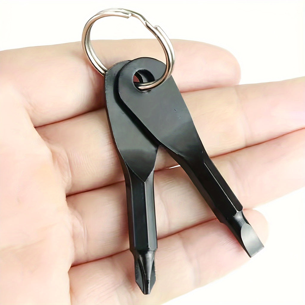 mini keychain screwdriver flathead phillips 2 in 1 portable