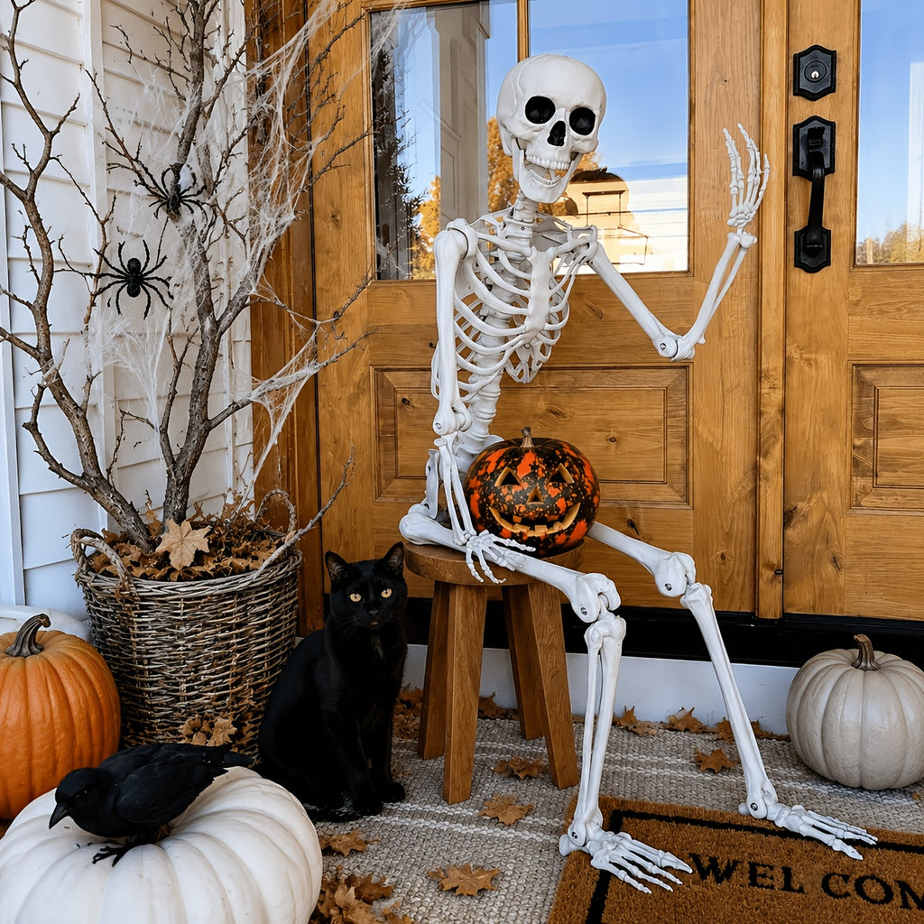 realistic outdoor wall mounted skeleton statue
