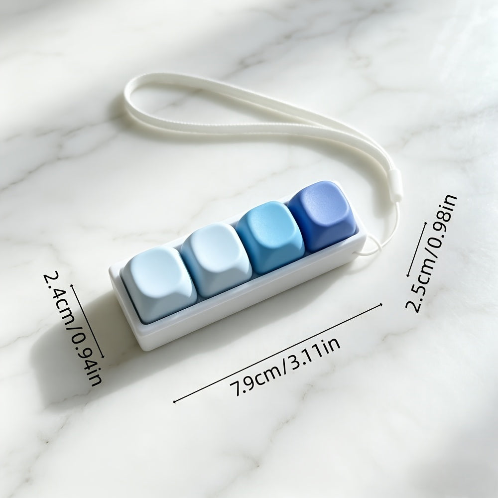 gradient four button keychain lanyard fun fingertip