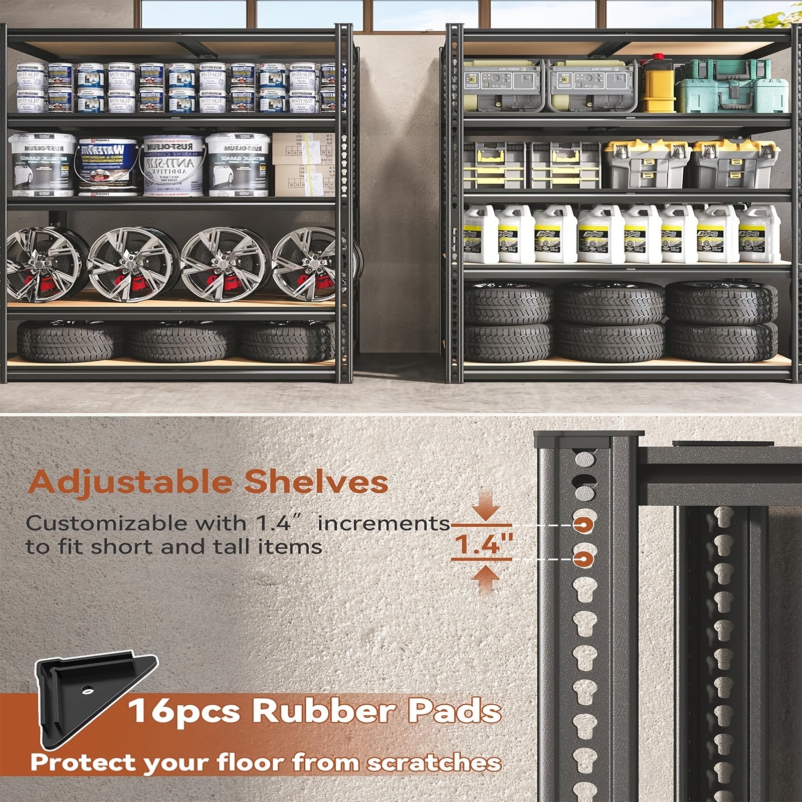 2000lbs shelving heavy duty 5 tier storage shelves