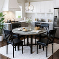 5pcs kitchen table chairs set dining table set 4 rounded