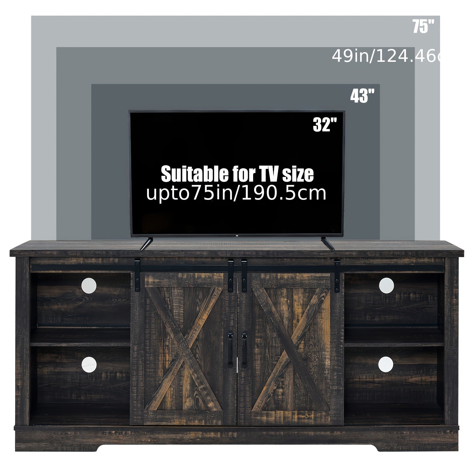 66 farmhouse tv stand 75 tvs entertainment center sliding