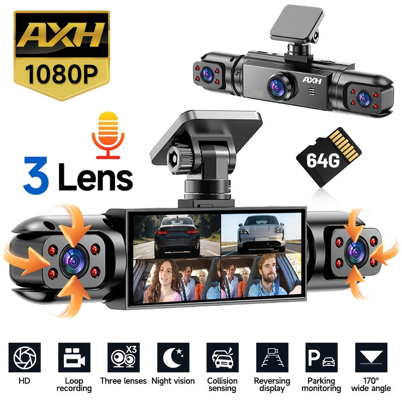 axh 360 panoramic 3 4 lens channel 1080p hd   safety