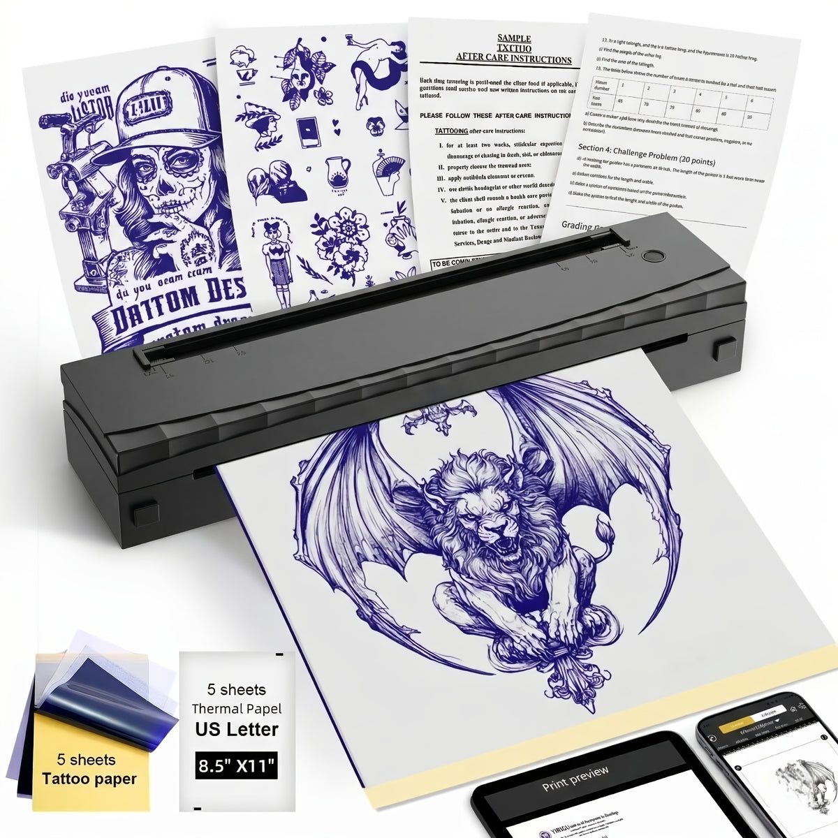 2026 new inkless a4 thermal printer document printer tattoo
