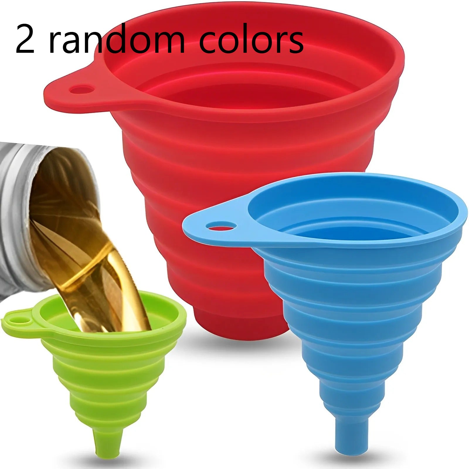 random color 2pcs universal liquid funnel car engines car