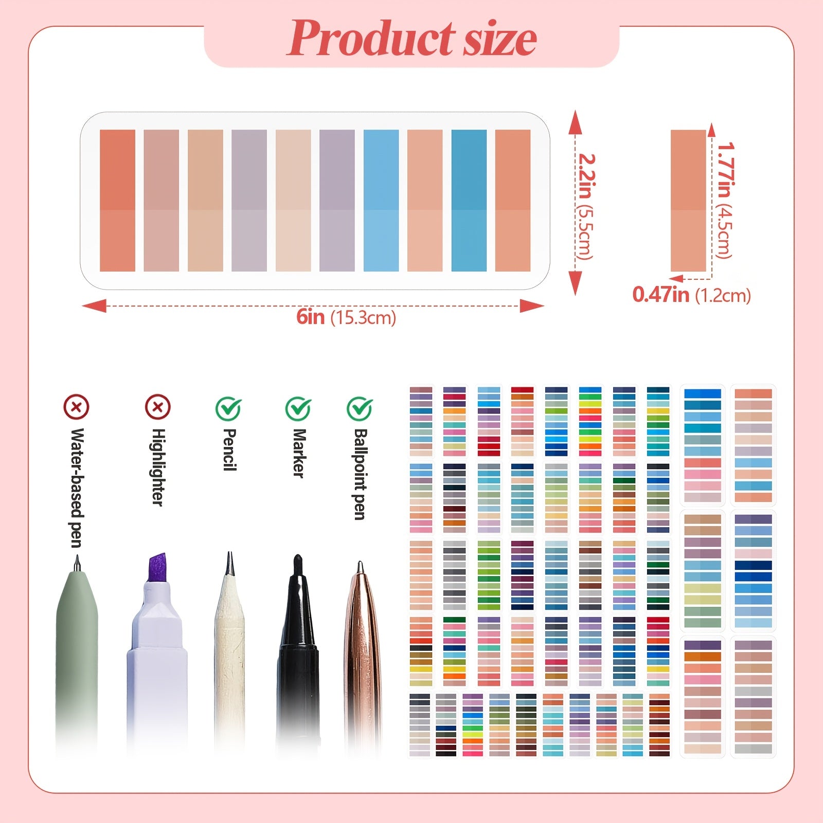 16000pcs 80 colors transparent   annotation tabs