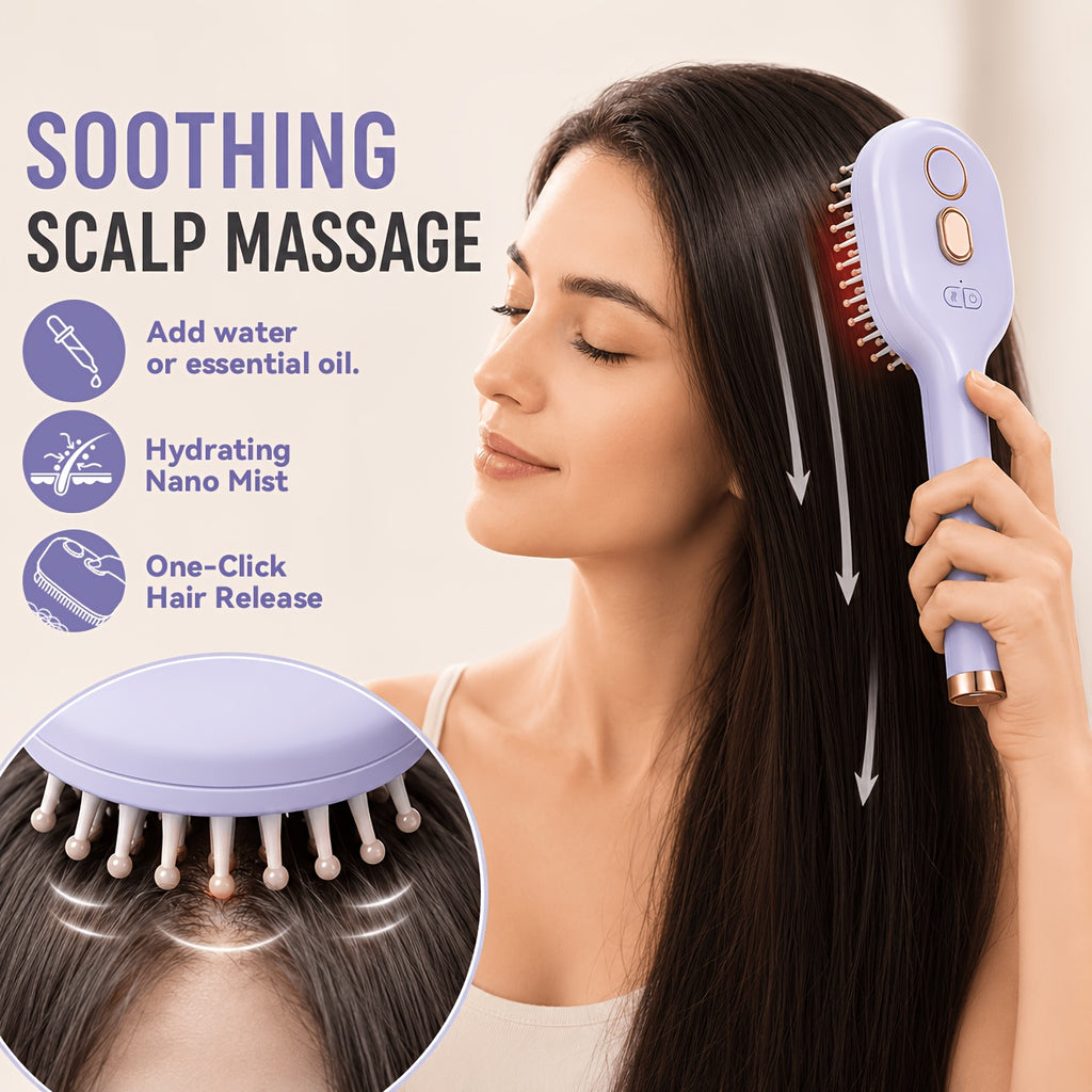 portable usb rechargeable electric scalp massager comb