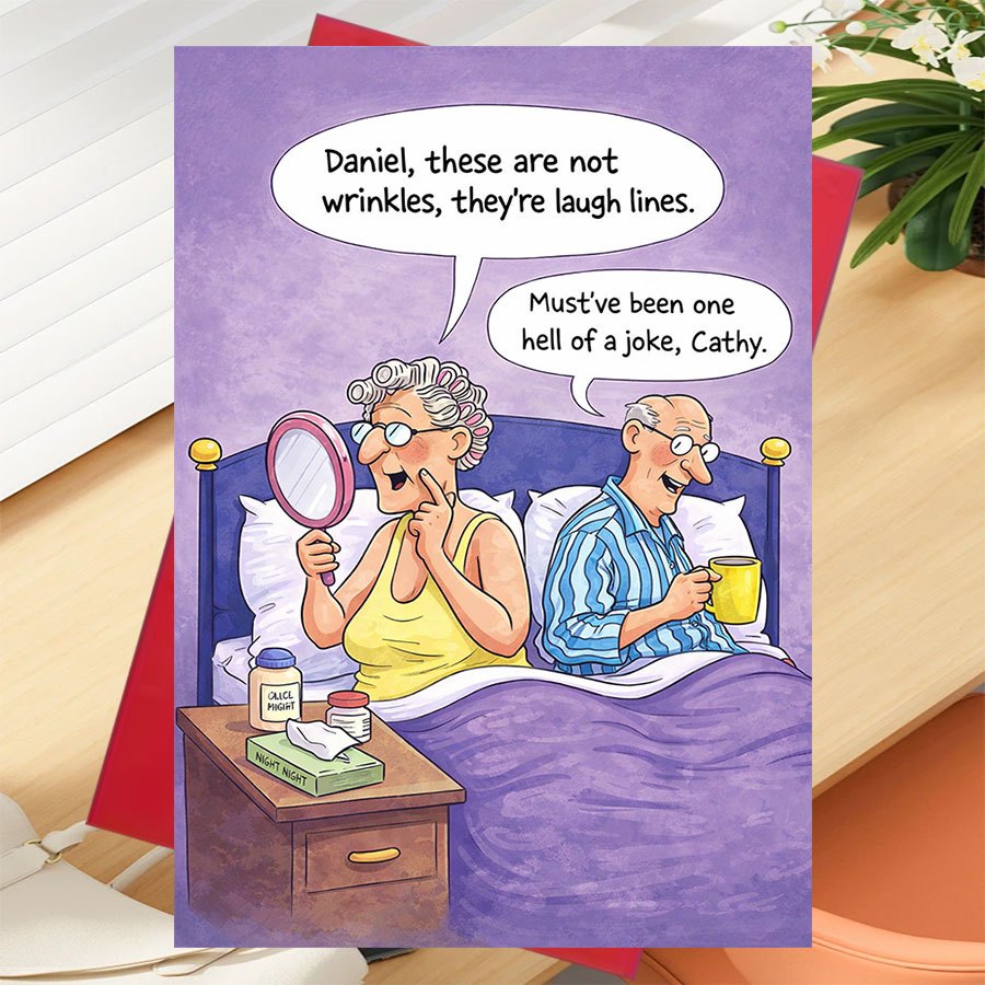1 greeting card 1 envelope cartoon humorous greeting card