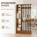 71 inch brown wooden freestanding room divider multi