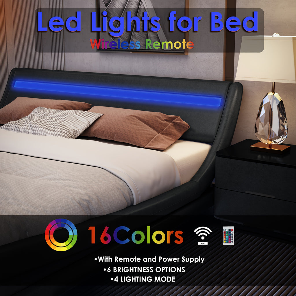 modern upholstered led bed frame adjustable headboard