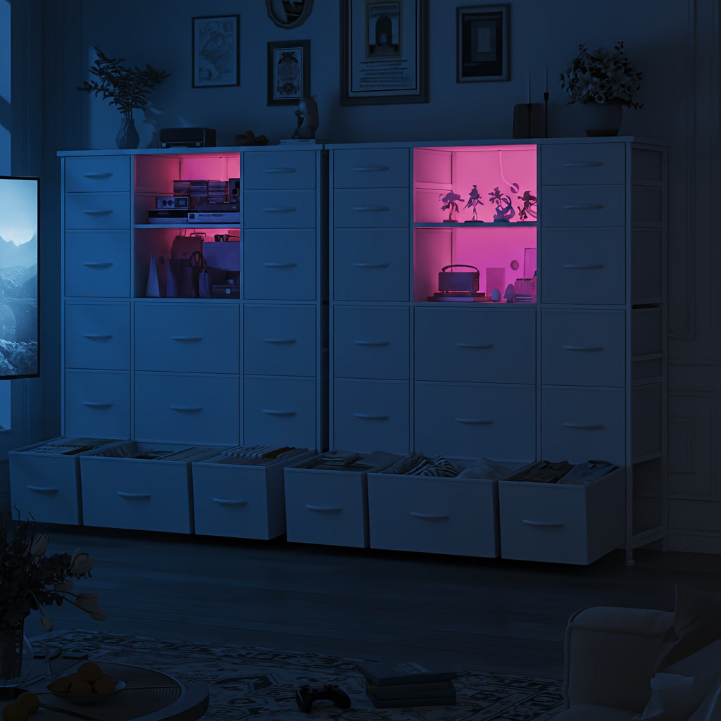 15 drawer tall dresser 20 color led lights bedroom