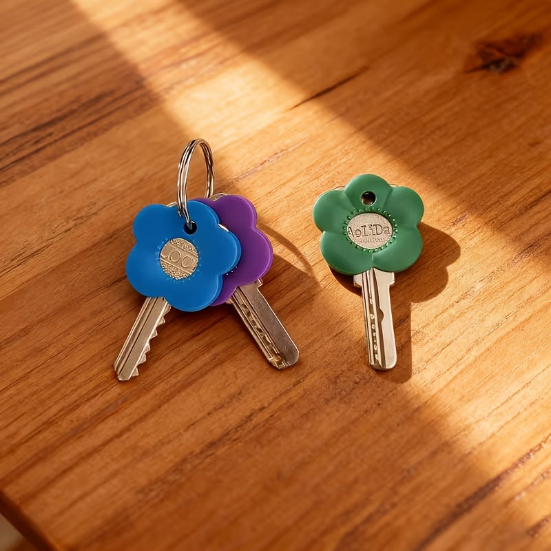 gift 5 piece   multi color flower shaped keycap set