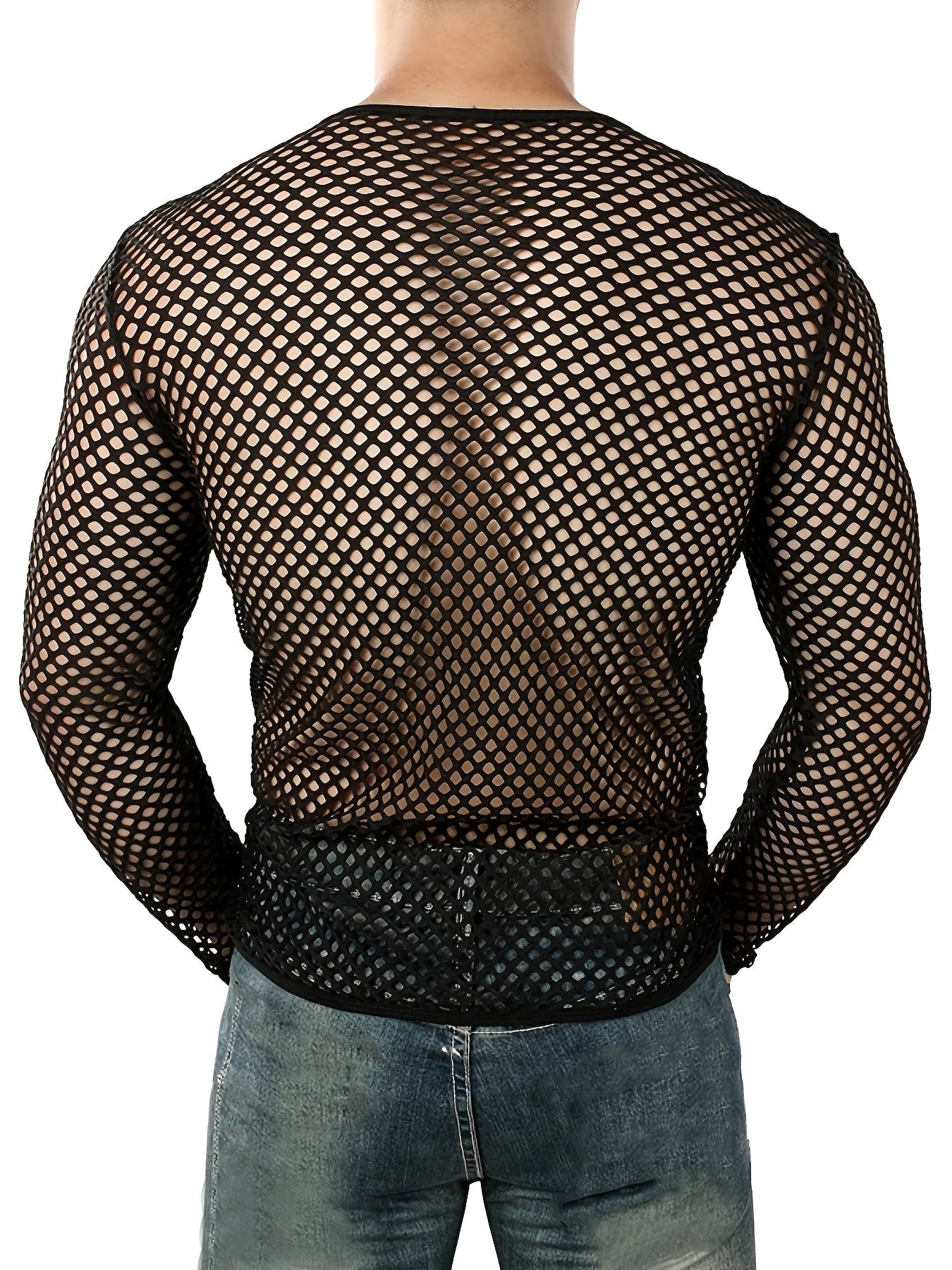 mens long sleeve sheer t shirt fitness breathable