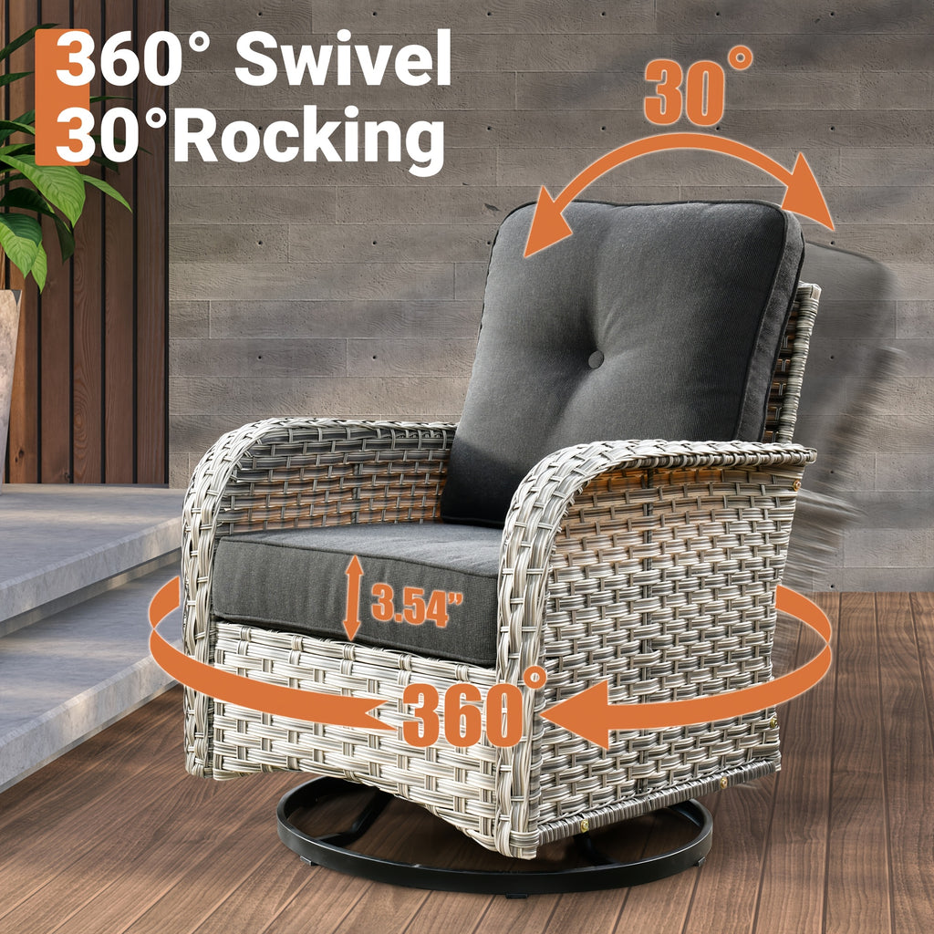 5 8pcs handcrafted outdoor patio rattan sofa set grey metal