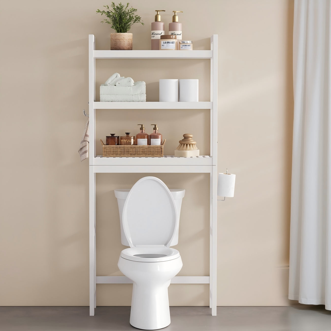 shelf unit toilet bathroom organizer