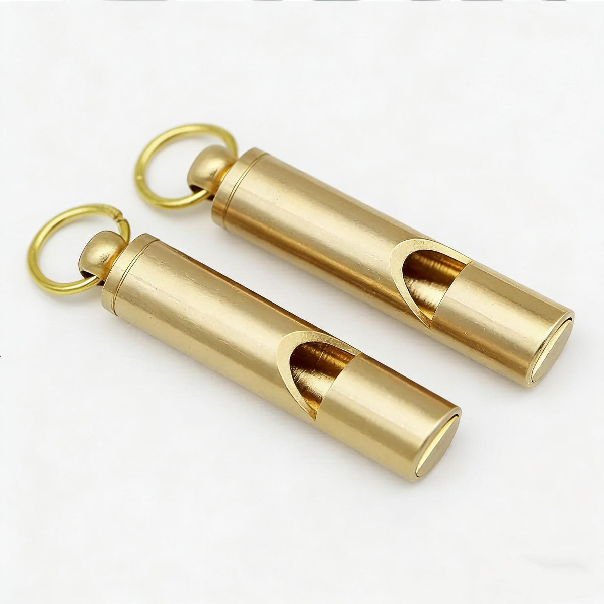 2 loud emergency survival whistles heavy duty golden