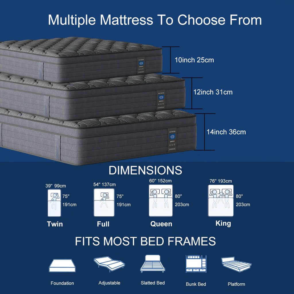 mrh   12 14 inch twin full queen   foam