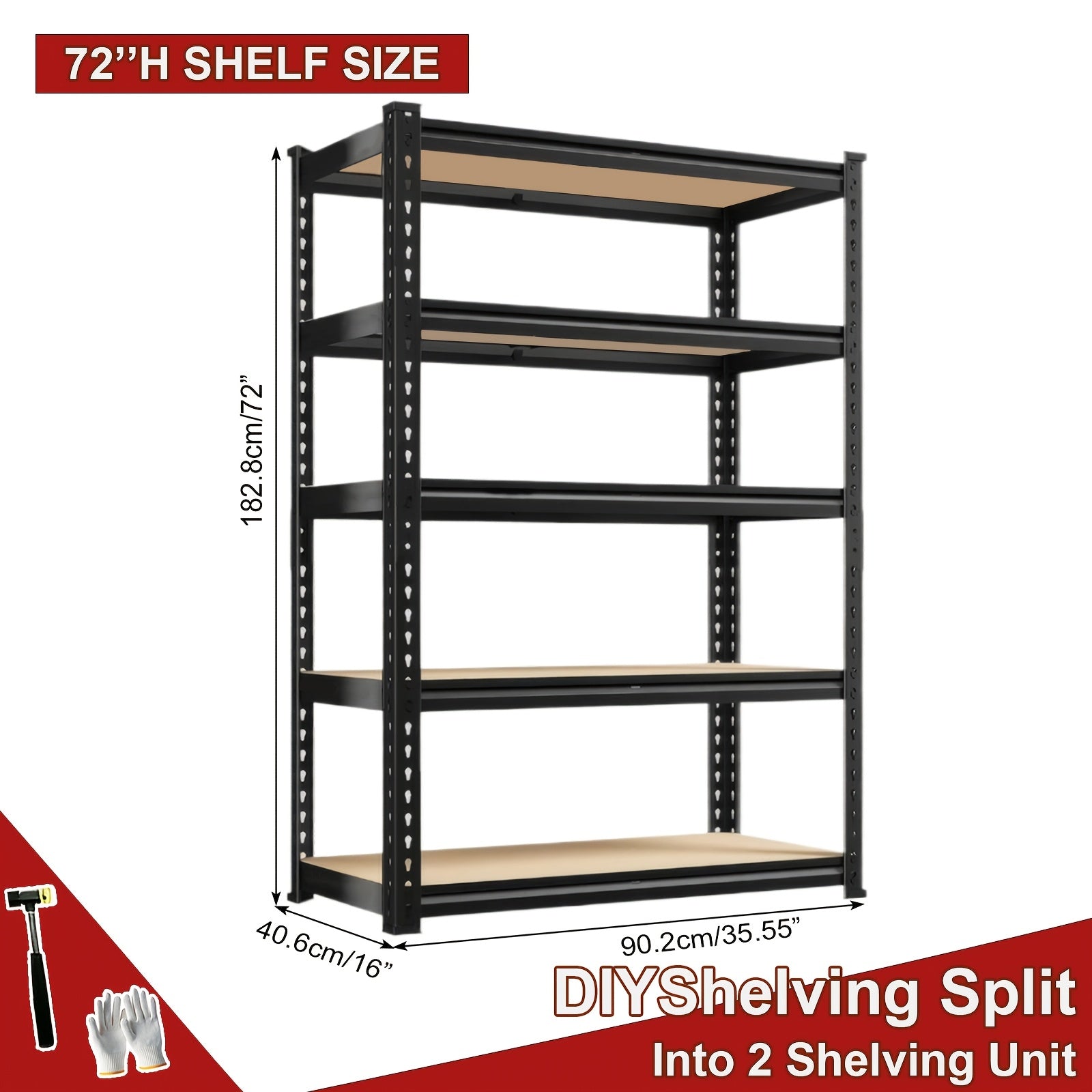 2000lbs shelving heavy duty 5 tier storage shelves