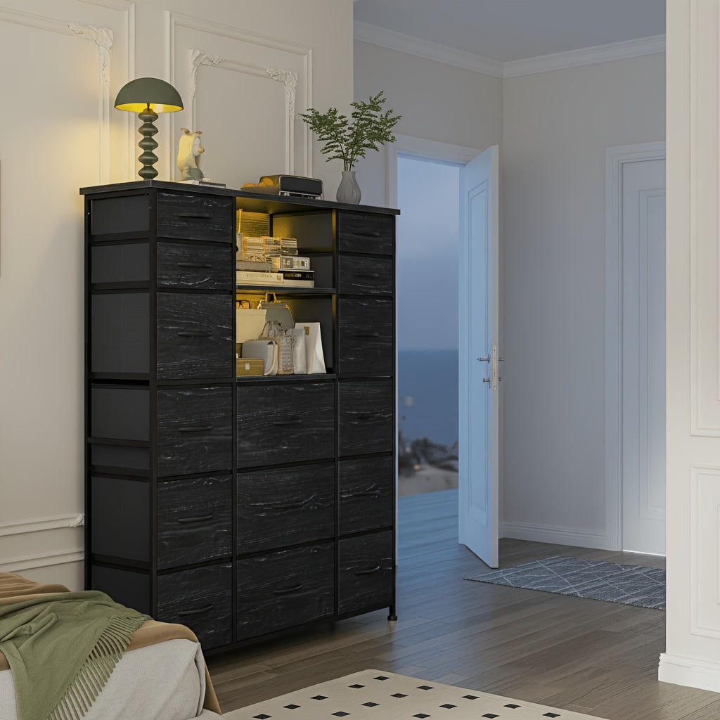 15 drawer tall dresser 20 color led lights bedroom