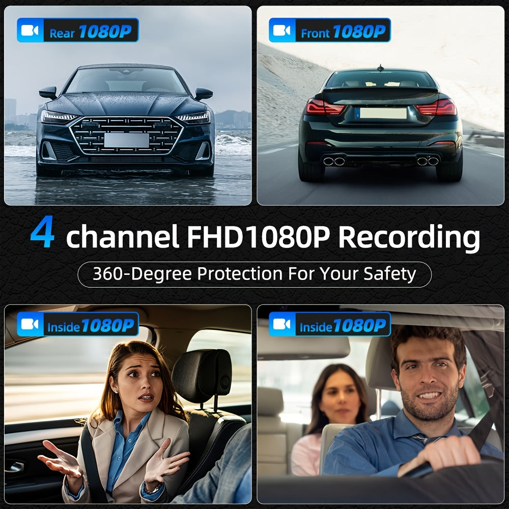 360 panoramic car dash cam fhd 1080p 4   0