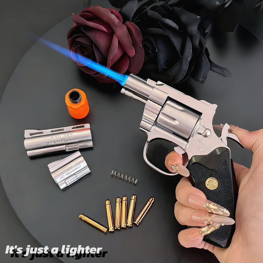 shaped metal butane refillable lighter straight