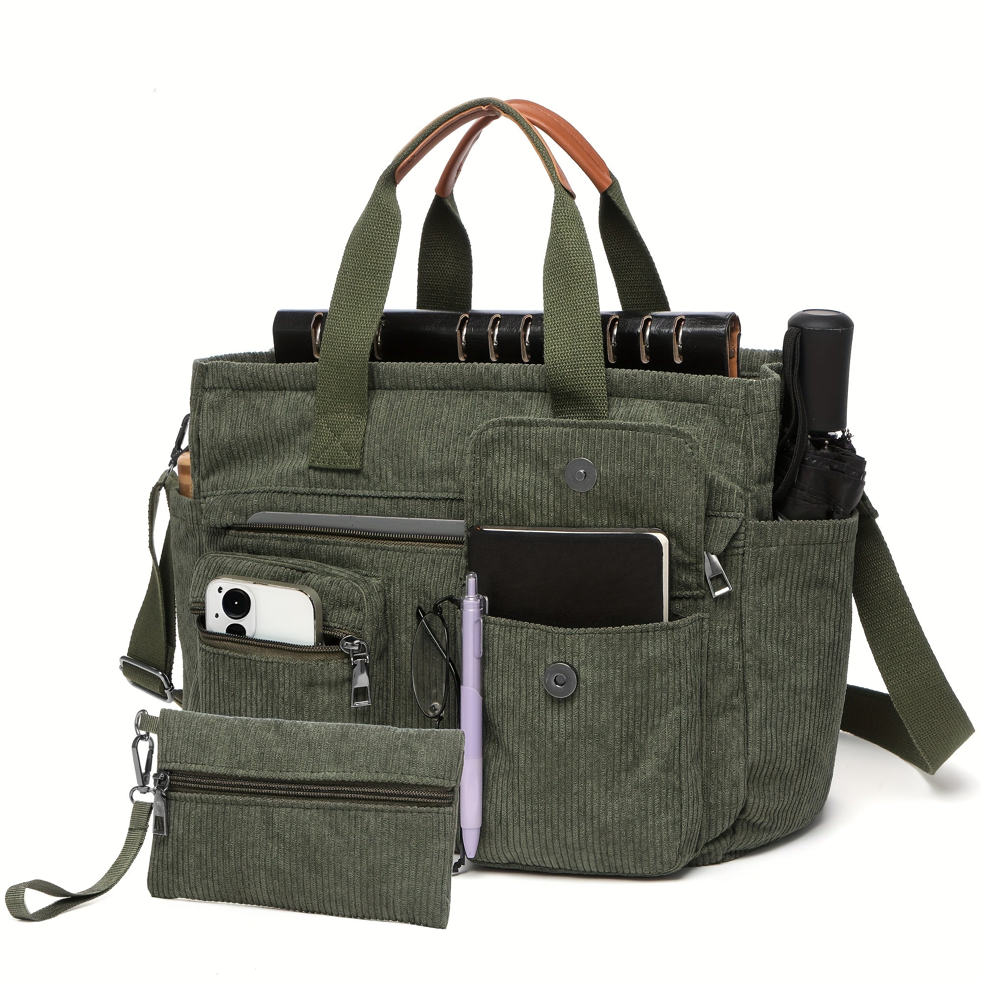 2pcs set womens large corduroy tote bag perfect a laptop bag