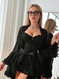 3pcs set womens lace nightgown set mothers day gift wife